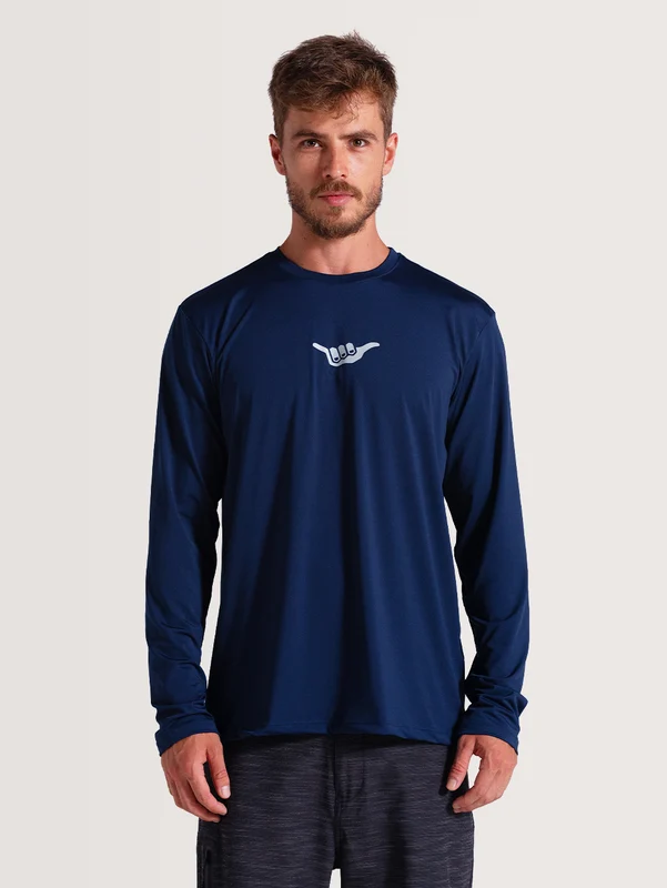 Camiseta Surf Manga Longa Azul Marinho Hang Loose Speedsleeves G / Azul