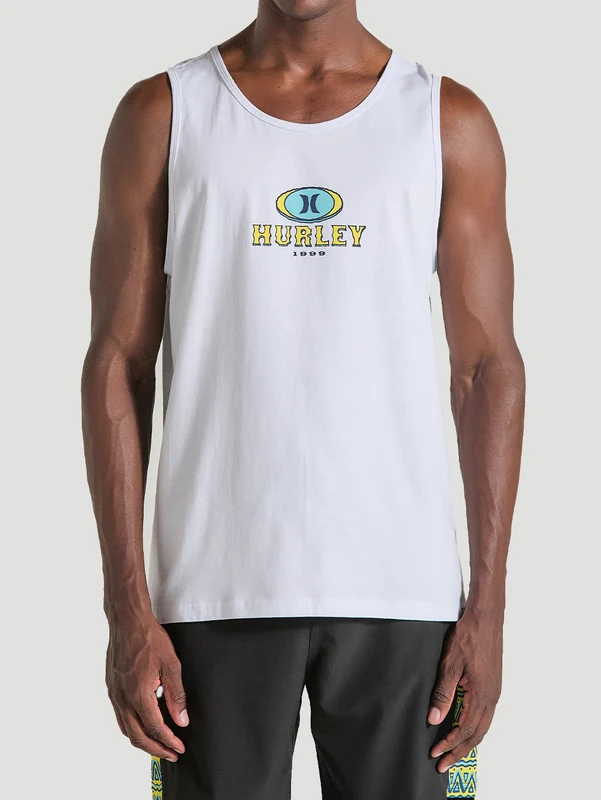 Regata Branca Com Estampa Hurley Retro Waves GG / Branco
