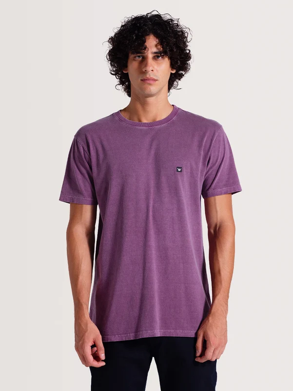 Camiseta Roxa Manga Curta Especial Hang Loose Logo M / Roxo