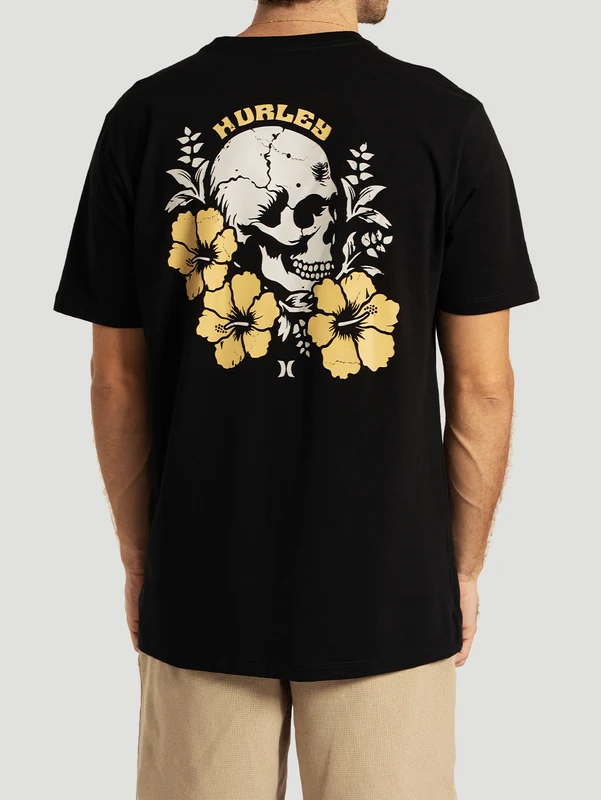 Camiseta Manga Curta Preta Hurley Hibiskull M / Preto