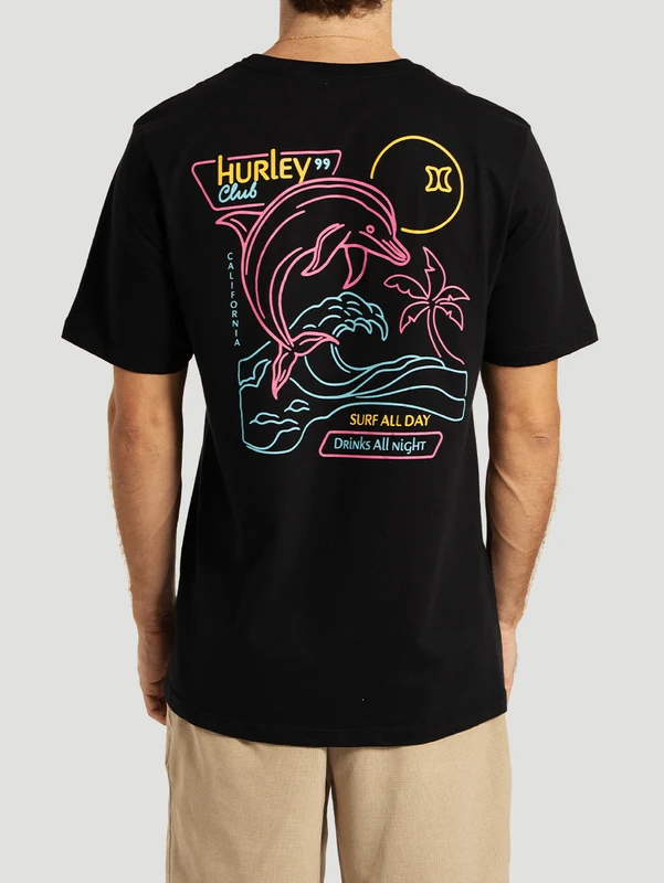 Camiseta Manga Curta Preta Hurley All Night P / Preto
