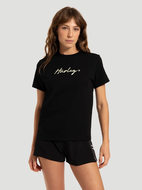 Camiseta Manga Curta Preta Hurley Line PP / Preto