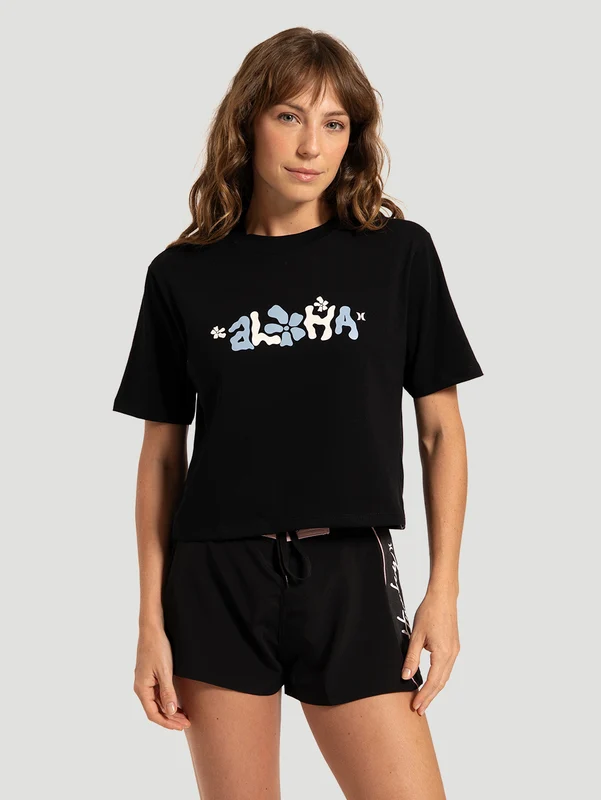 Camiseta Manga Curta Preto Hurley Aloha GG / Preto