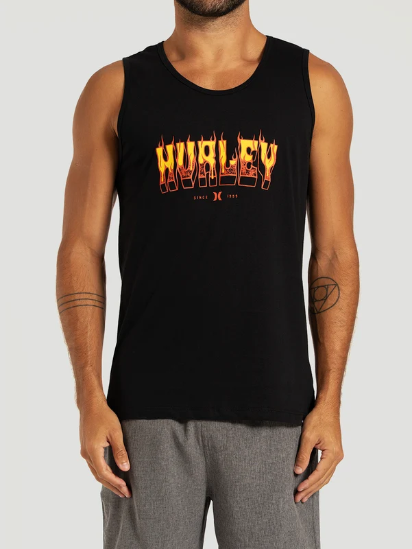 Regata Preta Hurley Flame GG / Preto