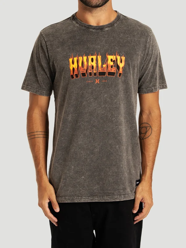 Camiseta Especial Preta Hurley Flame M / Preto
