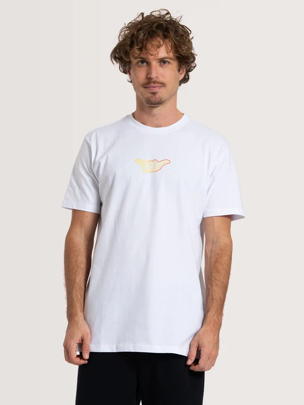 Camiseta Manga Curta Branca Hang Loose Sunset P / Branco