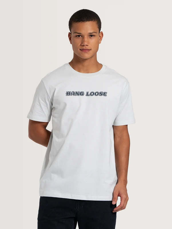 Camiseta Manga Curta Cinza Hang Loose Retro G / CINZA GELO