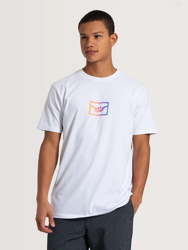 Camiseta Manga Curta Branca Hang Loose Summer P / BRANCO