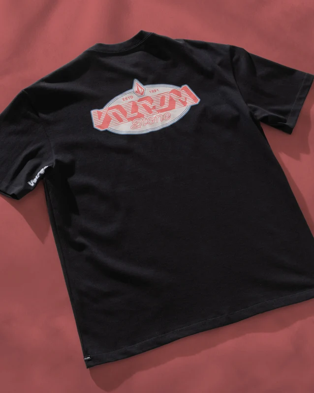 Camiseta Comfort Fit Volcom Tumbled Preta GG / Preto