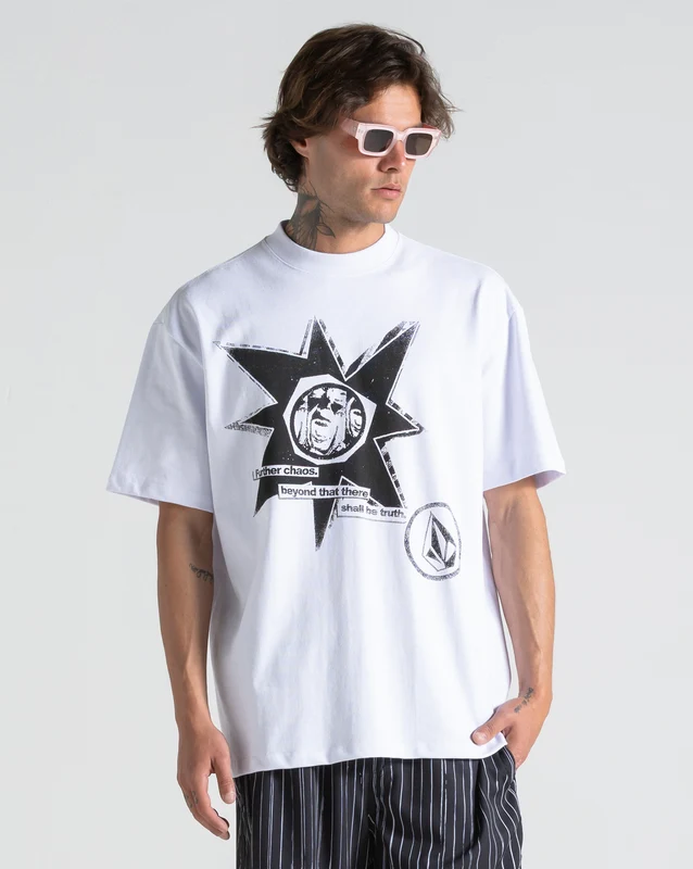 Camiseta Comfort Fit Volcom Stone Face Branca P / BRANCO