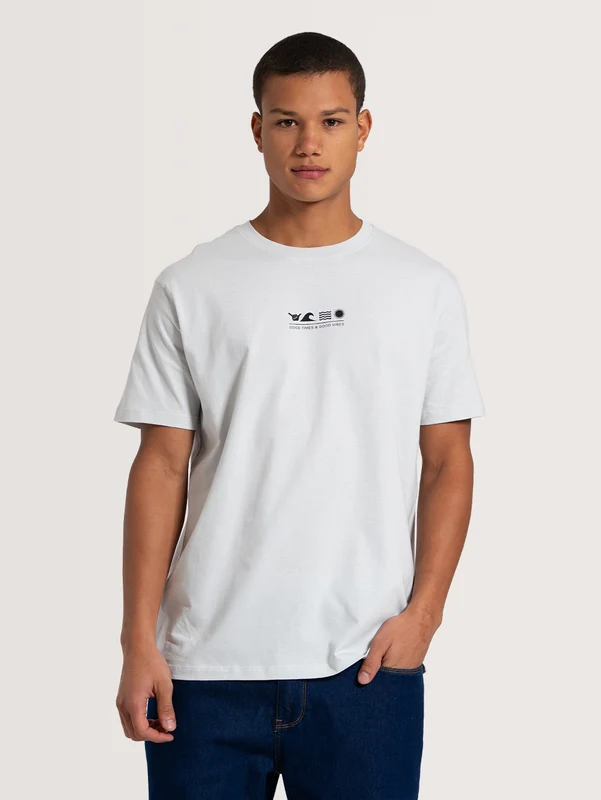 Camiseta Manga Curta Cinza Hang Loose Flat M / CINZA GELO