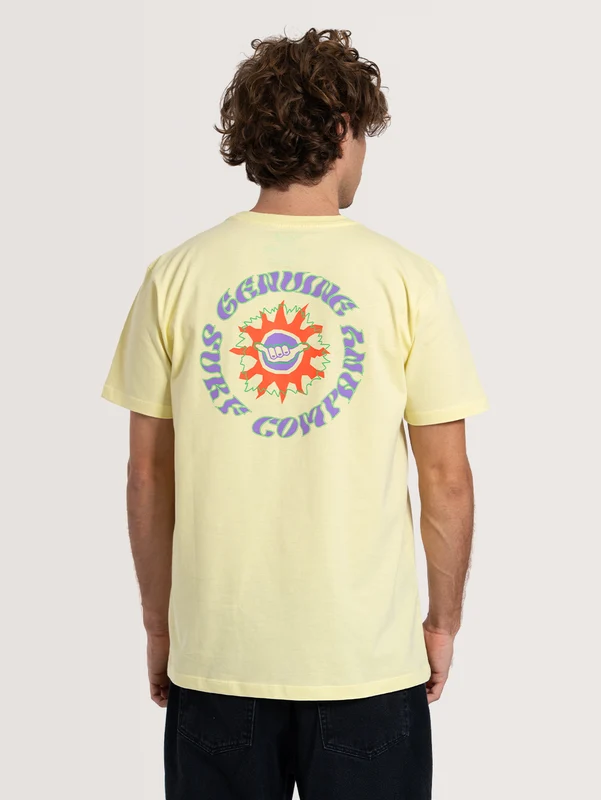 Camiseta Manga Curta Amarela Hang Loose Genuine P / Amarelo