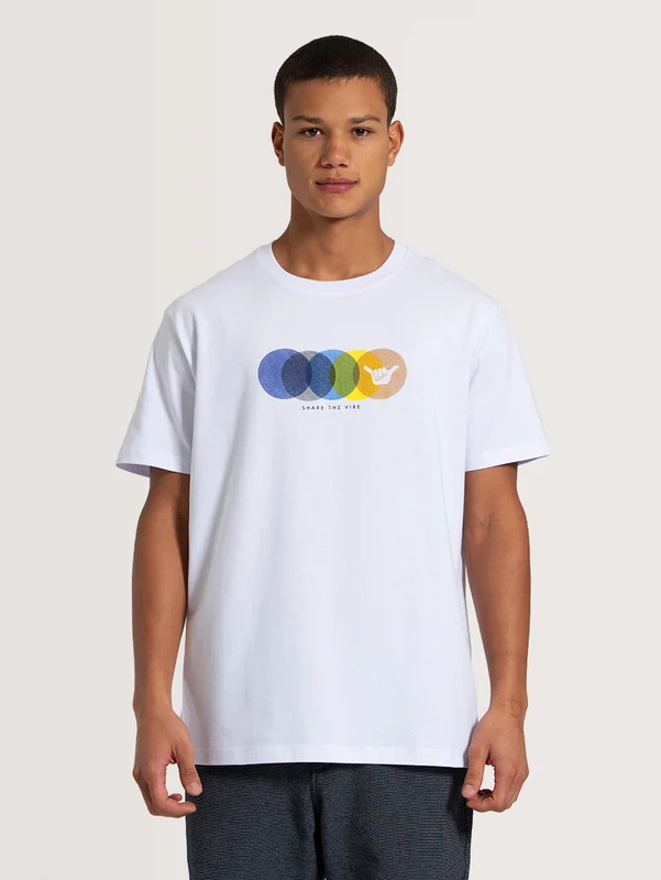 Camiseta Manga Curta Branca Hang Loose Multiply P / Branco