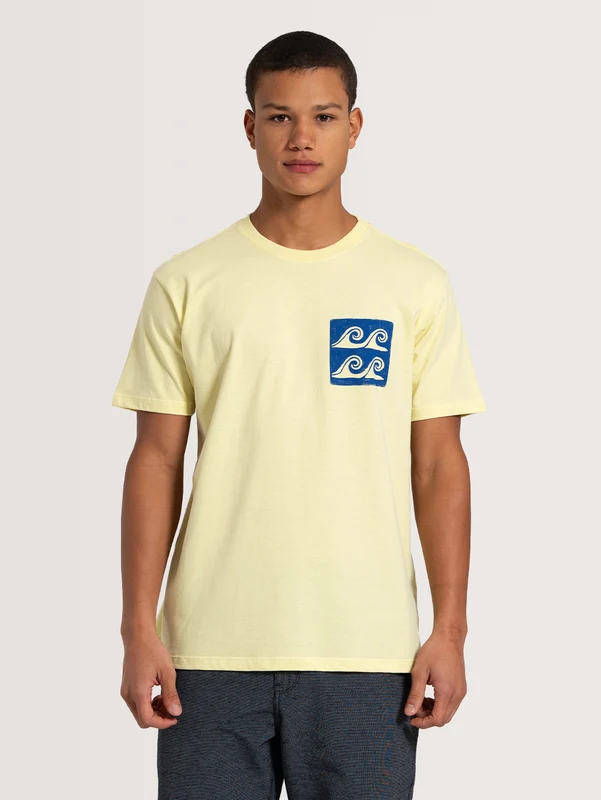 Camiseta Manga Curta Amarela Hang Loose Waves M / AMARELO
