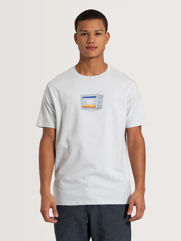 Camiseta Manga Curta Cinza Gelo Hang Loose Tvon G / Cinza