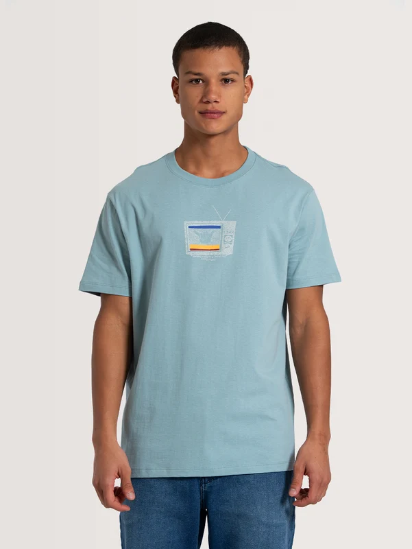 Camiseta Manga Curta Azul Hang Loose Tvon G / Azul