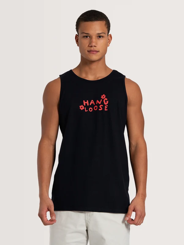 Regata Preta Hang Loose Hippie G / Preto
