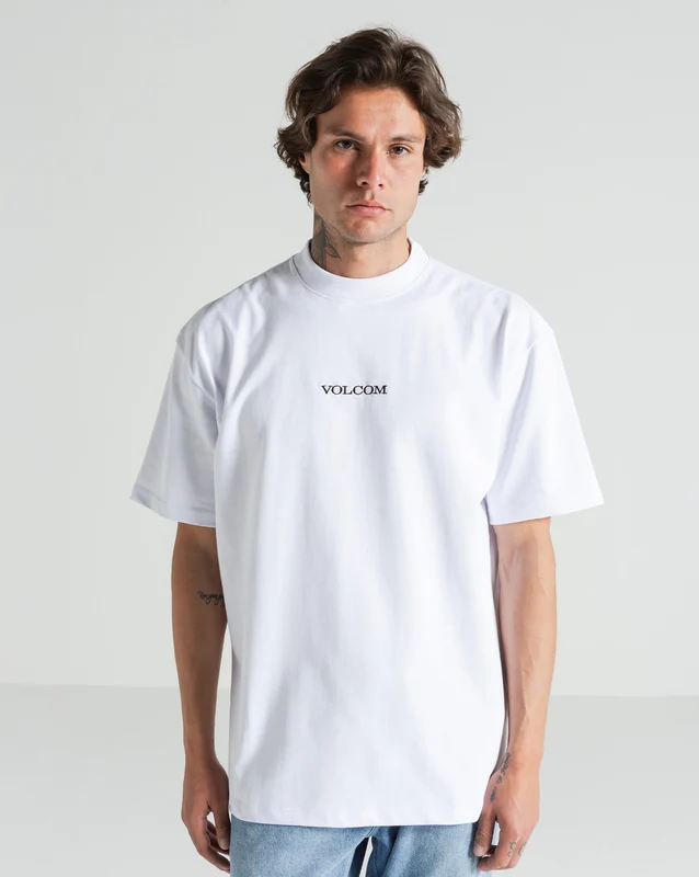 Camiseta Comfort Fit Volcom Stone Branca GG / Branco