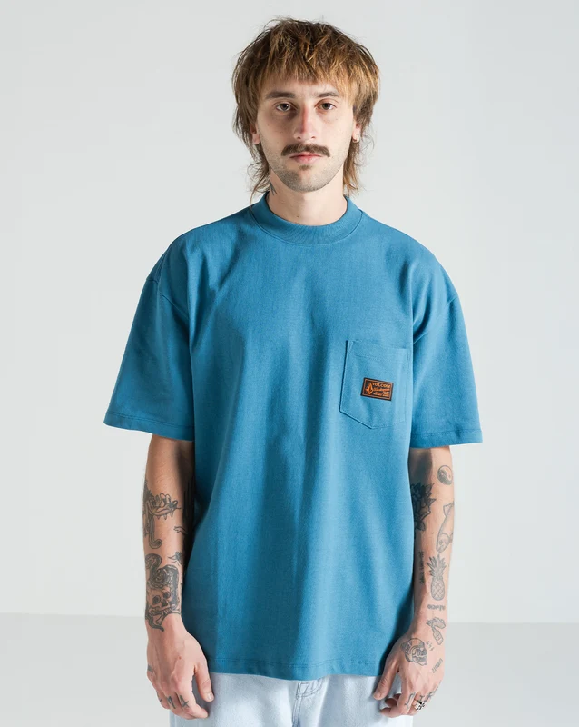 Camiseta Comfort Fit Volcom Workwear Certified Azul G / AZUL
