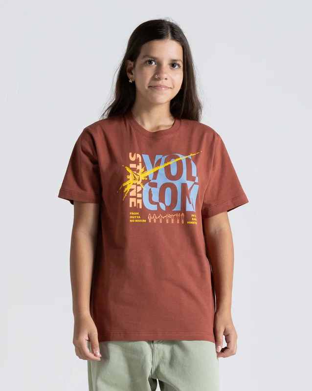 Camiseta Volcom Outta No Where Juvenil Vermelha 14 / Vermelho