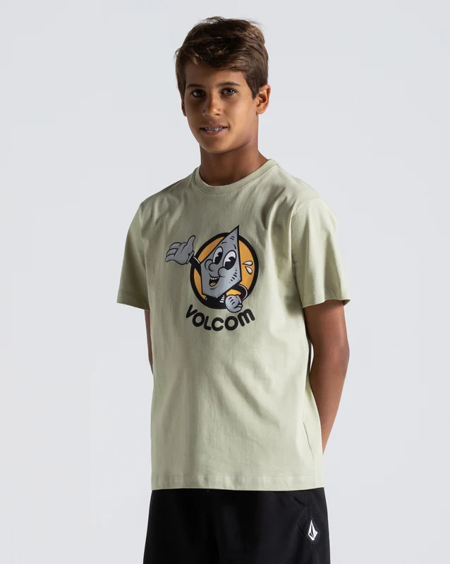 Camiseta Volcom Mr Stone Juvenil Verde Clara 10 / Verde Claro