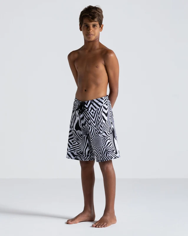 Boardshort Volcom Infusion Juvenil Preto 12 / Preto