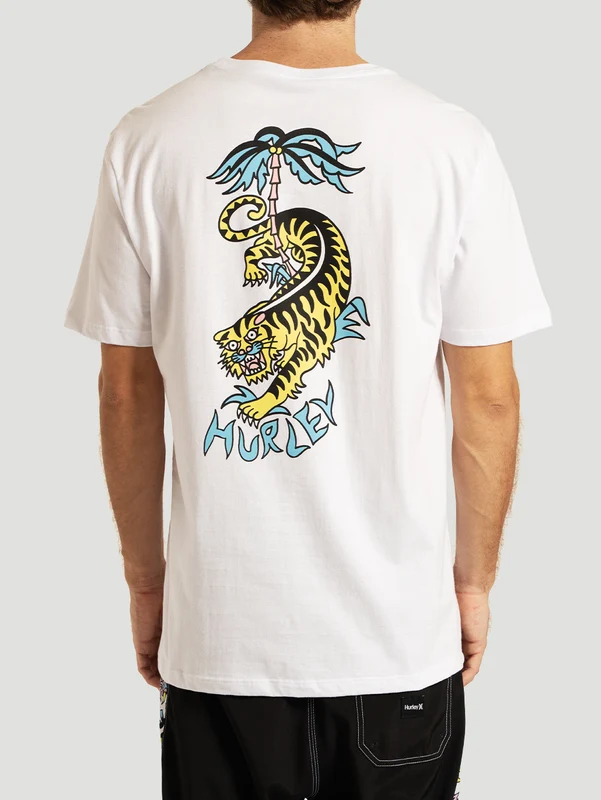 Camiseta Manga Curta Branca Hurley x Etam Tiger G / BRANCO