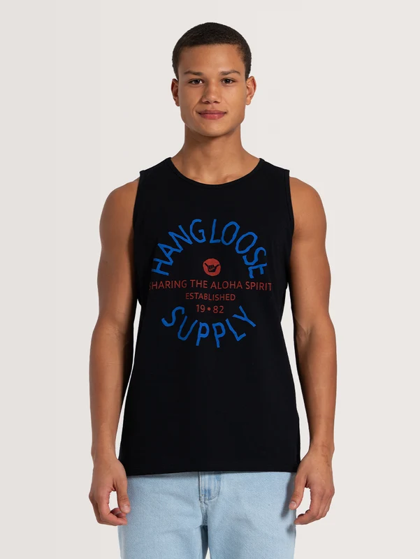 Regata Preta Hang Loose Aloha G / Preto
