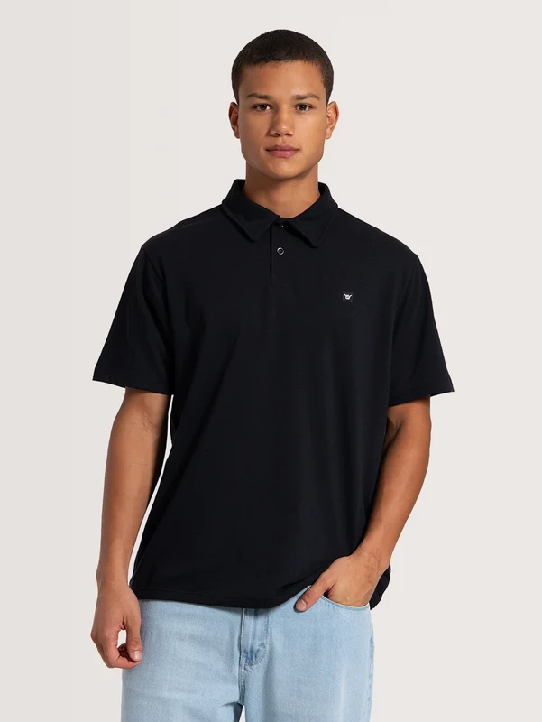 Camisa Gola Polo Preta Hang Loose Basic P / PRETO