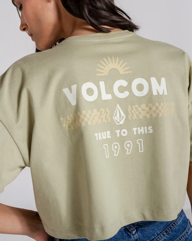 Camiseta Volcom Lock It Up Verde Claro P / Verde