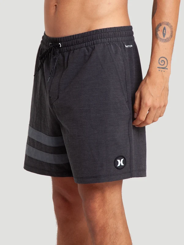 Shorts Volley Hurley Phantom Eco Block Party 17" Preto GG / PRETO