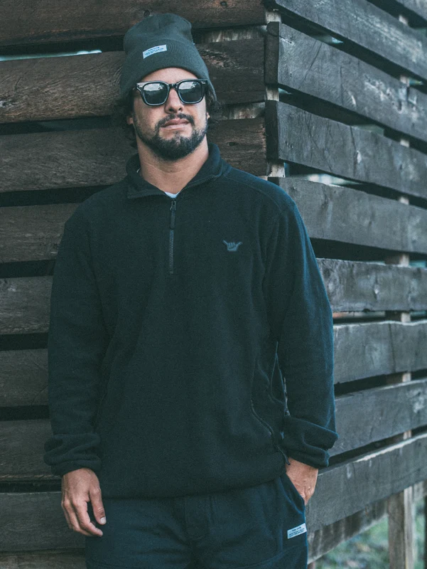 Blusa Fleece Hang Loose Halph Preta G / PRETO