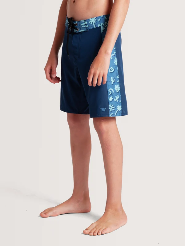 Boardshorts Hang Loose Juvenil Summer Block Kids Collection 12 / AZUL
