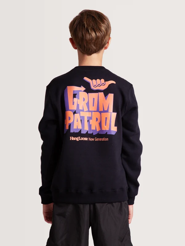 Moletom Careca Hang Loose Juvenil Grom Patrol Kids Collection 08 / Preto