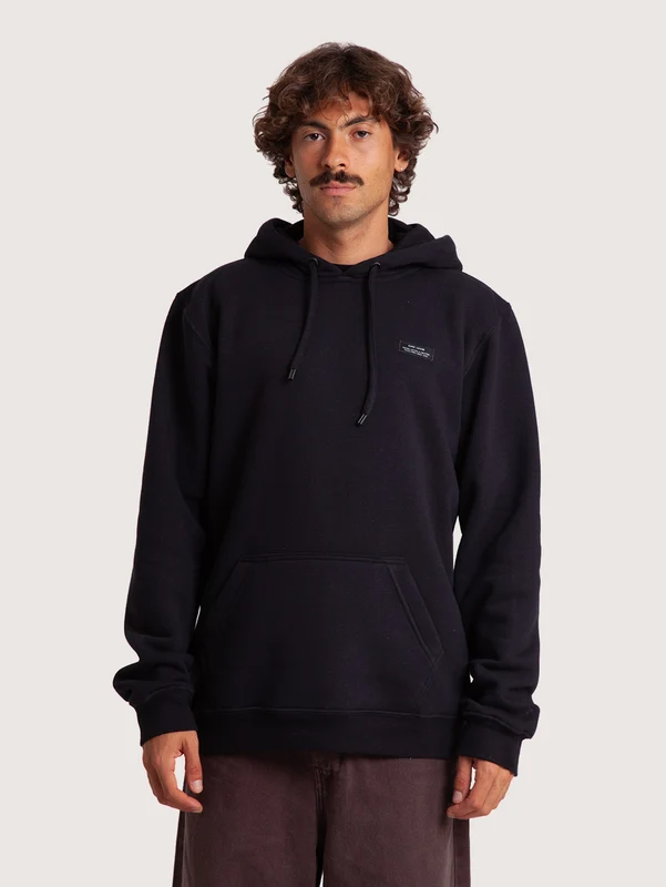 Moletom Canguru Preto Hang Loose Log G / Preto