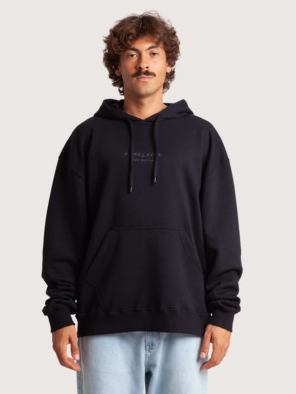Moletom Canguru Preto Hang Loose Embro GG / PRETO