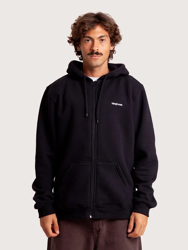 Moletom Canguru Preto Hang Loose Typo P / PRETO