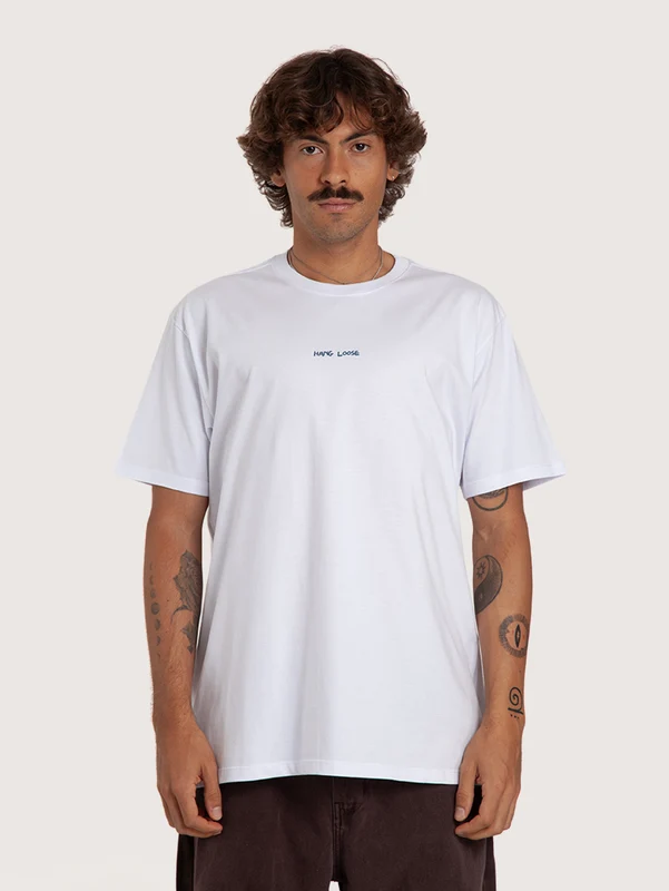 Camiseta Manga Curta Branca Masculina Hang Loose Craig M / BRANCO