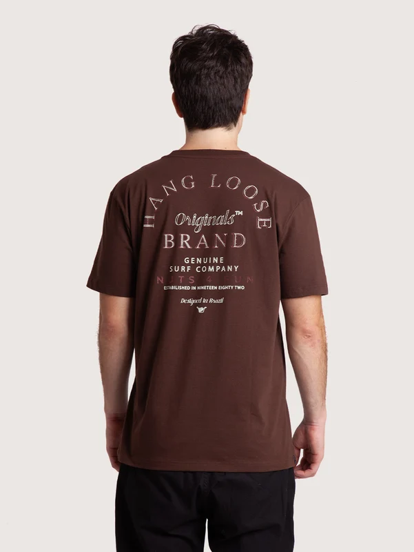 Camiseta Manga Curta Marrom Masculina Hang Loose Boat G / Marrom