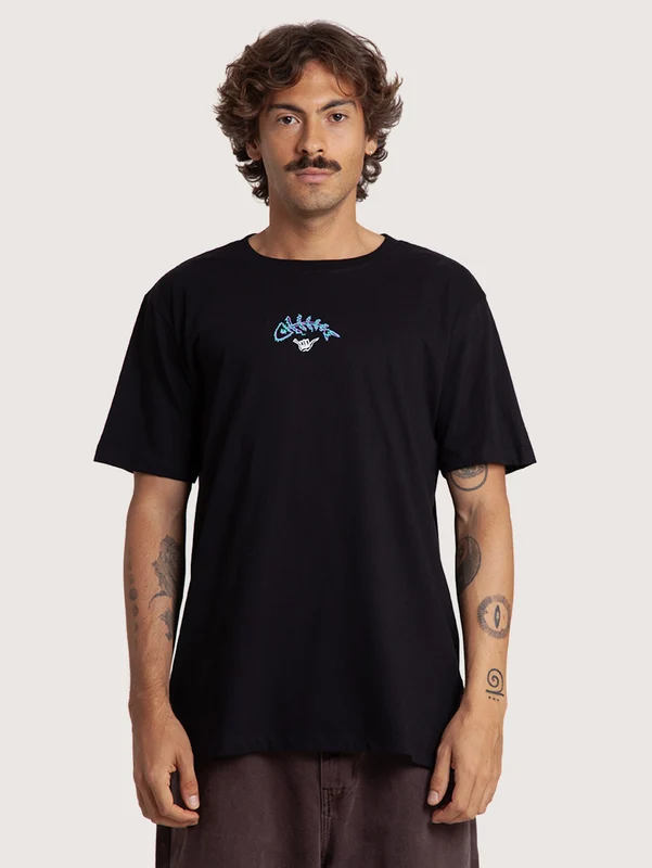 Camiseta Preta Hang Loose Fish P / PRETO