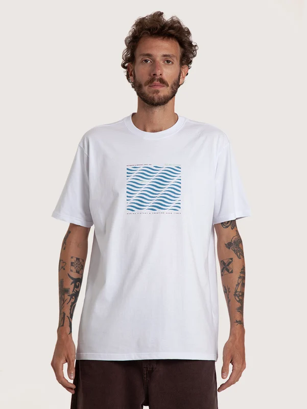 Camiseta Manga Curta Branca Masculina Hang Loose Wind M / BRANCO