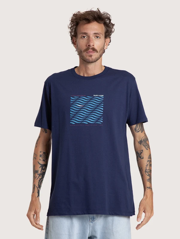 Camiseta Manga Curta Marinho Masculina Hang Loose Wind M / Azul Marinho