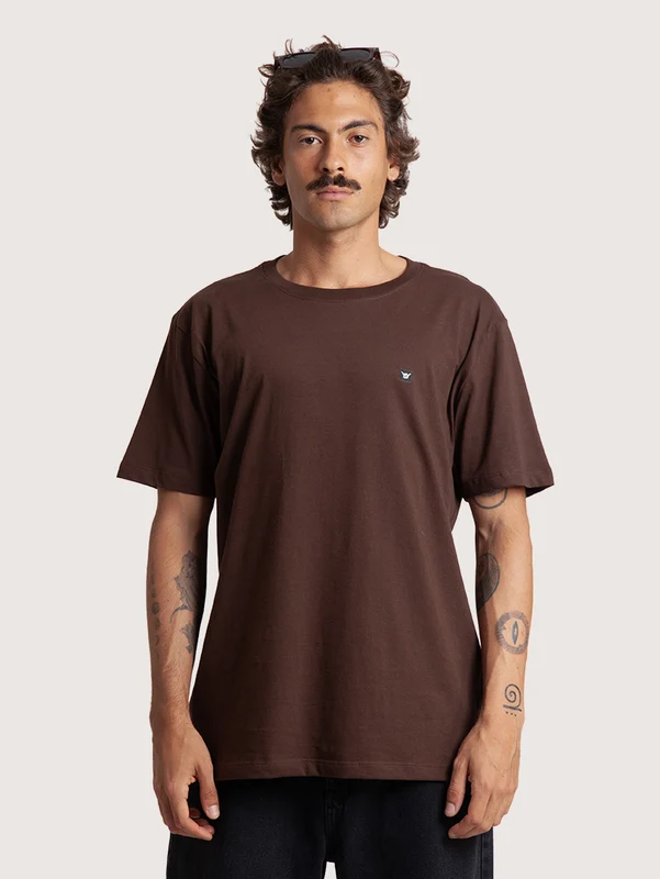 Camiseta Manga Curta Marrom Hang Loose Mini P / Marrom