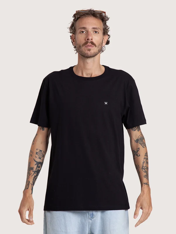 Camiseta Manga Curta Preta Hang Loose Mini G / Preto