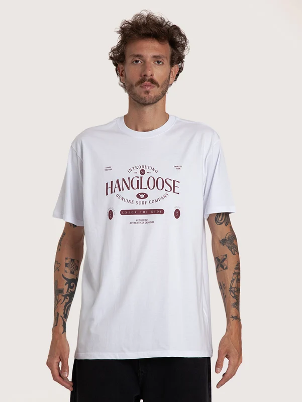 Camiseta Manga Curta Branca Masculina Hang Loose Redlabel P / BRANCO