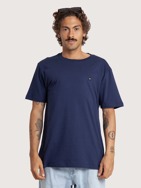 Camiseta Manga Curta Azul Marinho Hang Loose Mini G / AZUL MARINHO