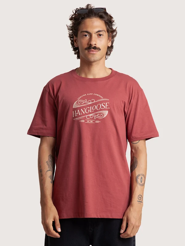 Camiseta Manga Curta Hang Loose Bordô Genuine GG / Bordo