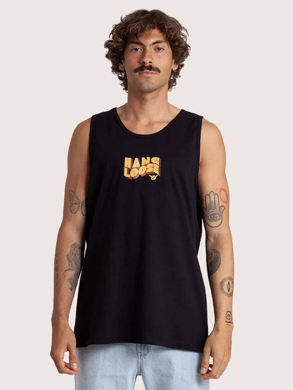 Regata Masculina Preta Hang Loose Fun P / Preto