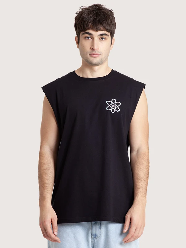 Regata Masculina Preta Hang Loose Atom G / PRETO