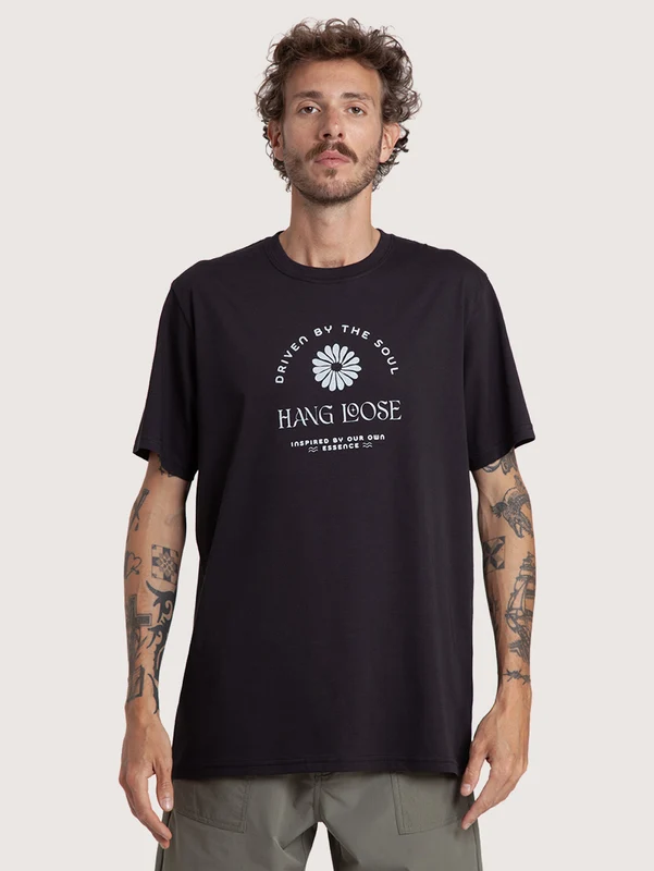 Camiseta Preta Especial Hang Loose Daisy G / PRETO